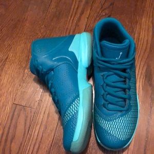 Green Jordan basketball shoes